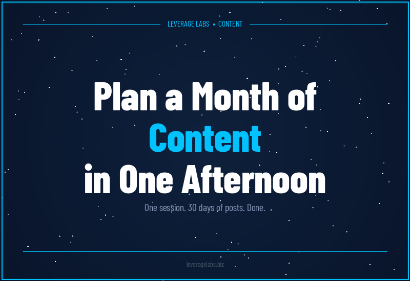 How to Use AI to Plan a Month of Content in One Afternoon